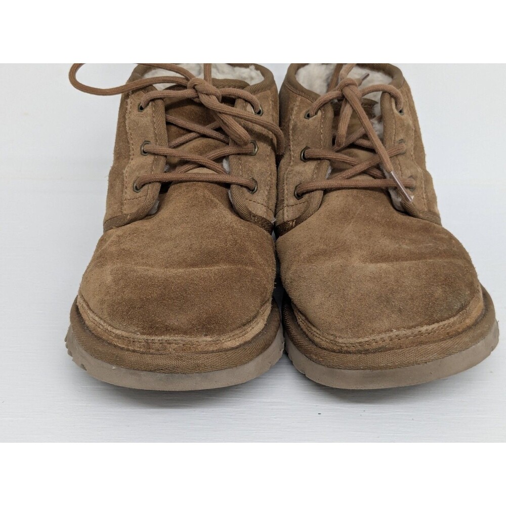 UGG Neumel Brown Chestnut Suede Chukka Classic Boots Women’s Size 10 Men’s 8 - Picture 3 of 10